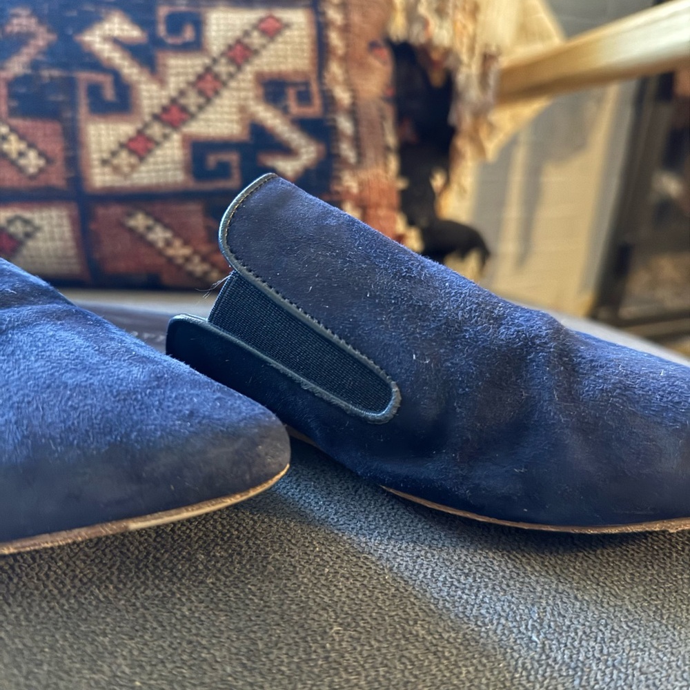 Jenni Kayne Dark Blue Suede Mules - Picture 6 of 9